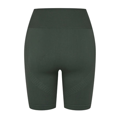 Khaki - Back - USA Womens-Ladies High Waist Cycling Shorts