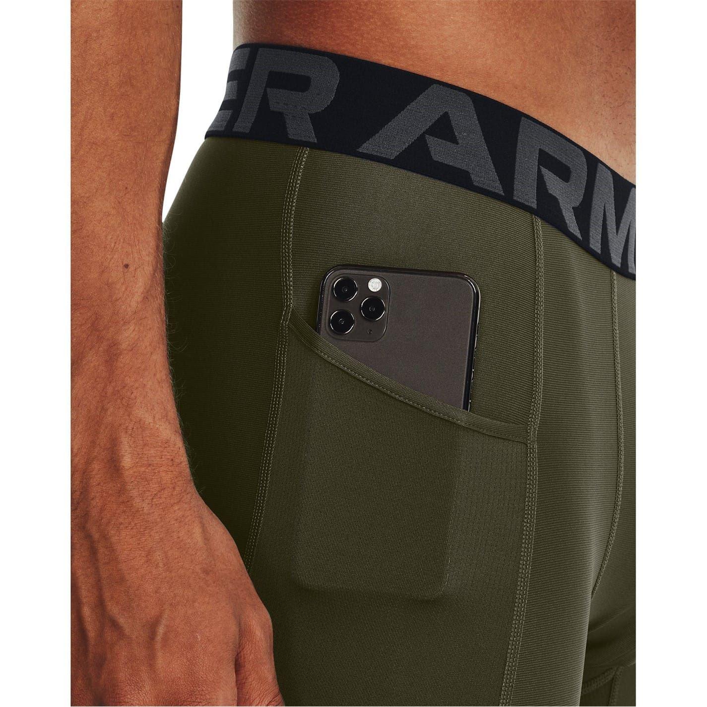 Marine OD Green - Pack Shot - Under Armour Mens HeatGear Tight Compression Shorts