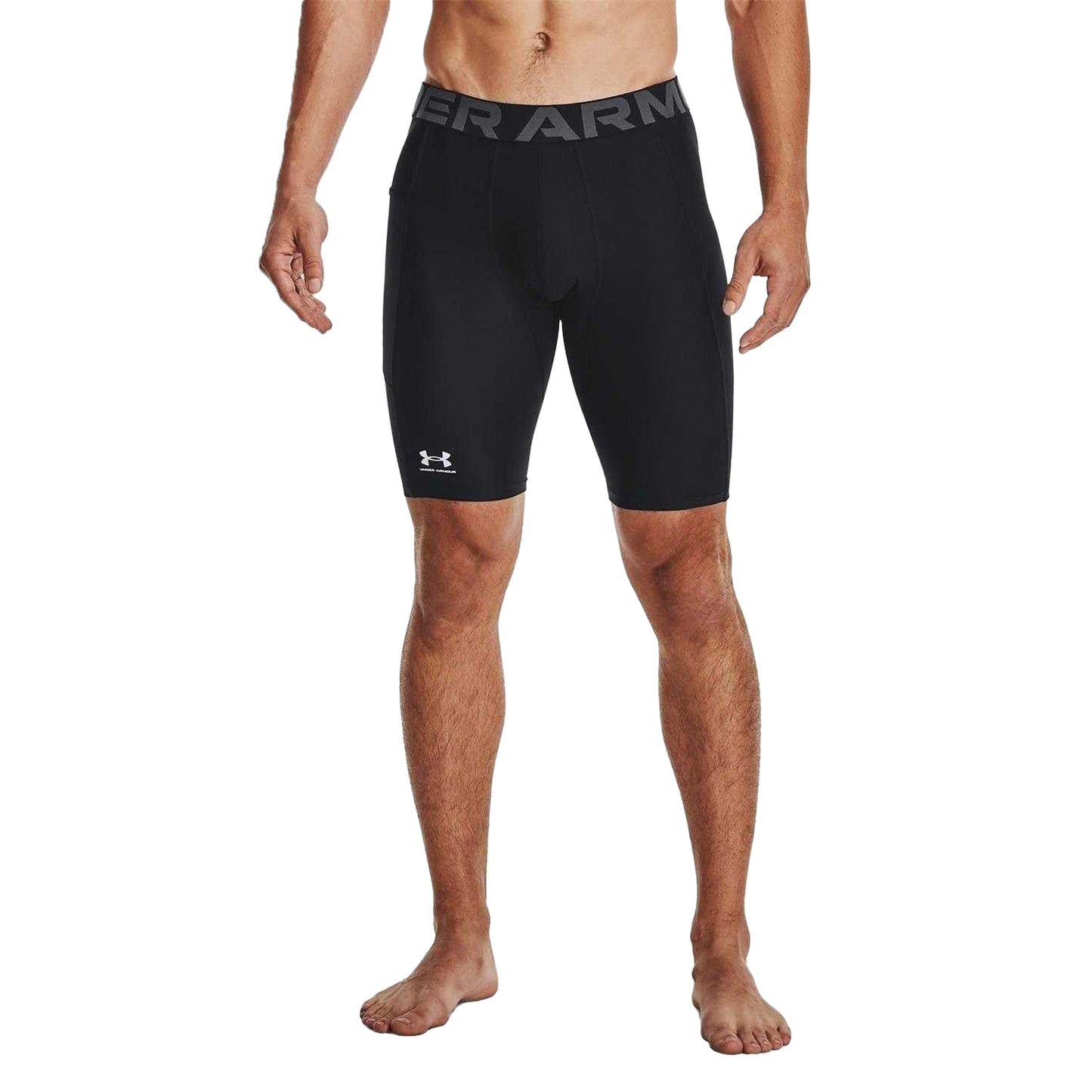 Black - Side - Under Armour Mens HeatGear Tight Compression Shorts