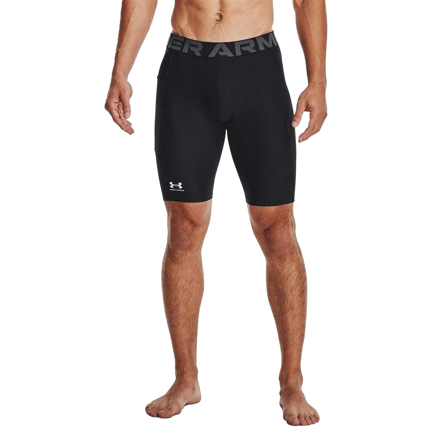 Black - Side - Under Armour Mens HeatGear Tight Compression Shorts