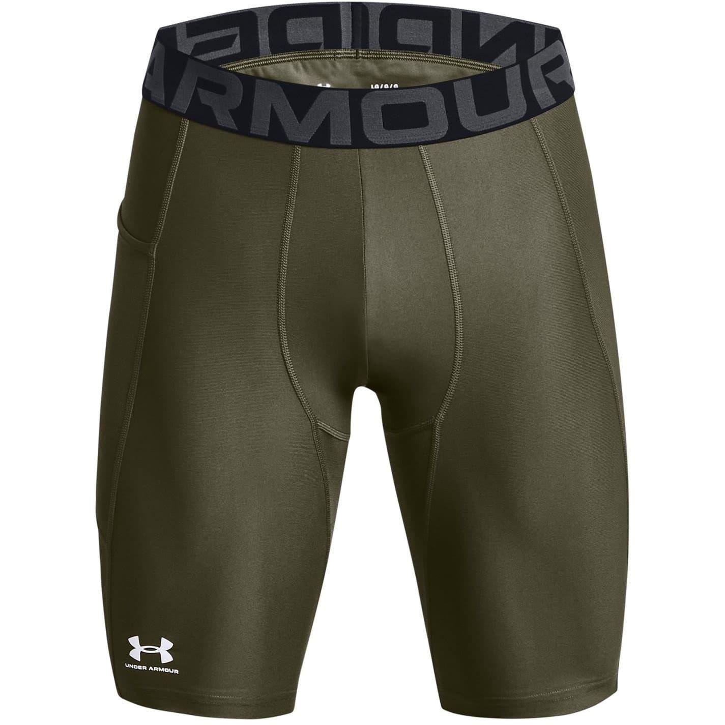 Marine OD Green - Front - Under Armour Mens HeatGear Tight Compression Shorts