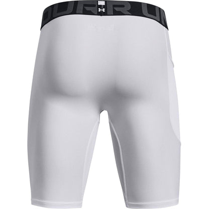 White-Black - Back - Under Armour Mens HeatGear Tight Compression Shorts