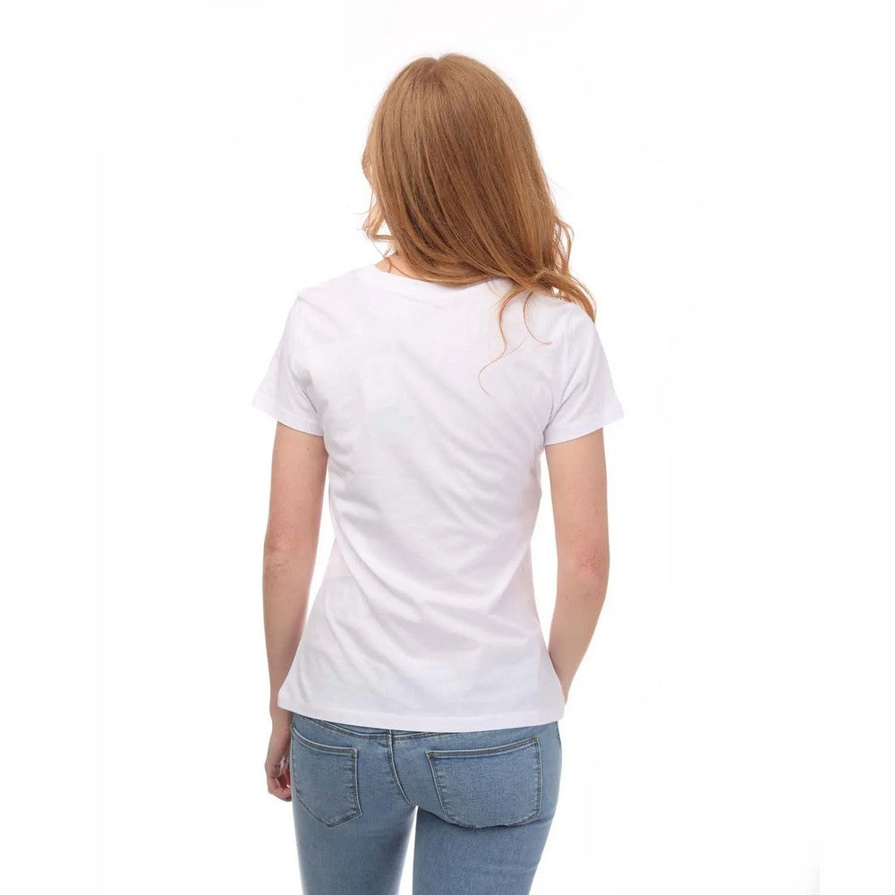 White - Back - Armani Womens-Ladies Crew Neck T-Shirt