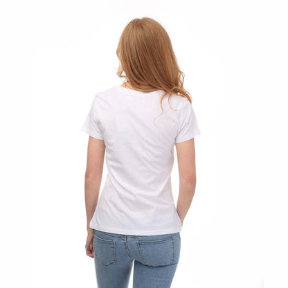 White - Back - Armani Womens-Ladies Crew Neck T-Shirt