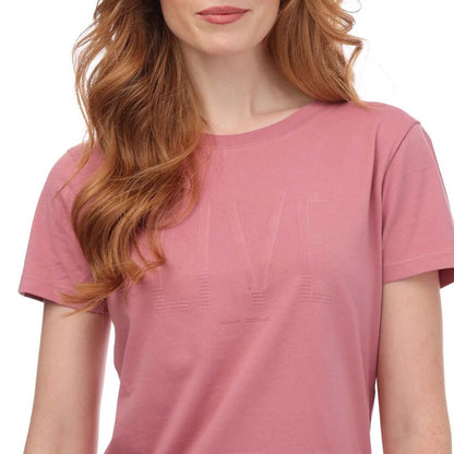 Rose - Side - Armani Womens-Ladies Crew Neck T-Shirt