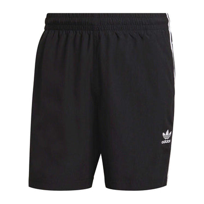 Black - Front - Adidas Mens Originals 3 Stripes Swimming Swim Shorts