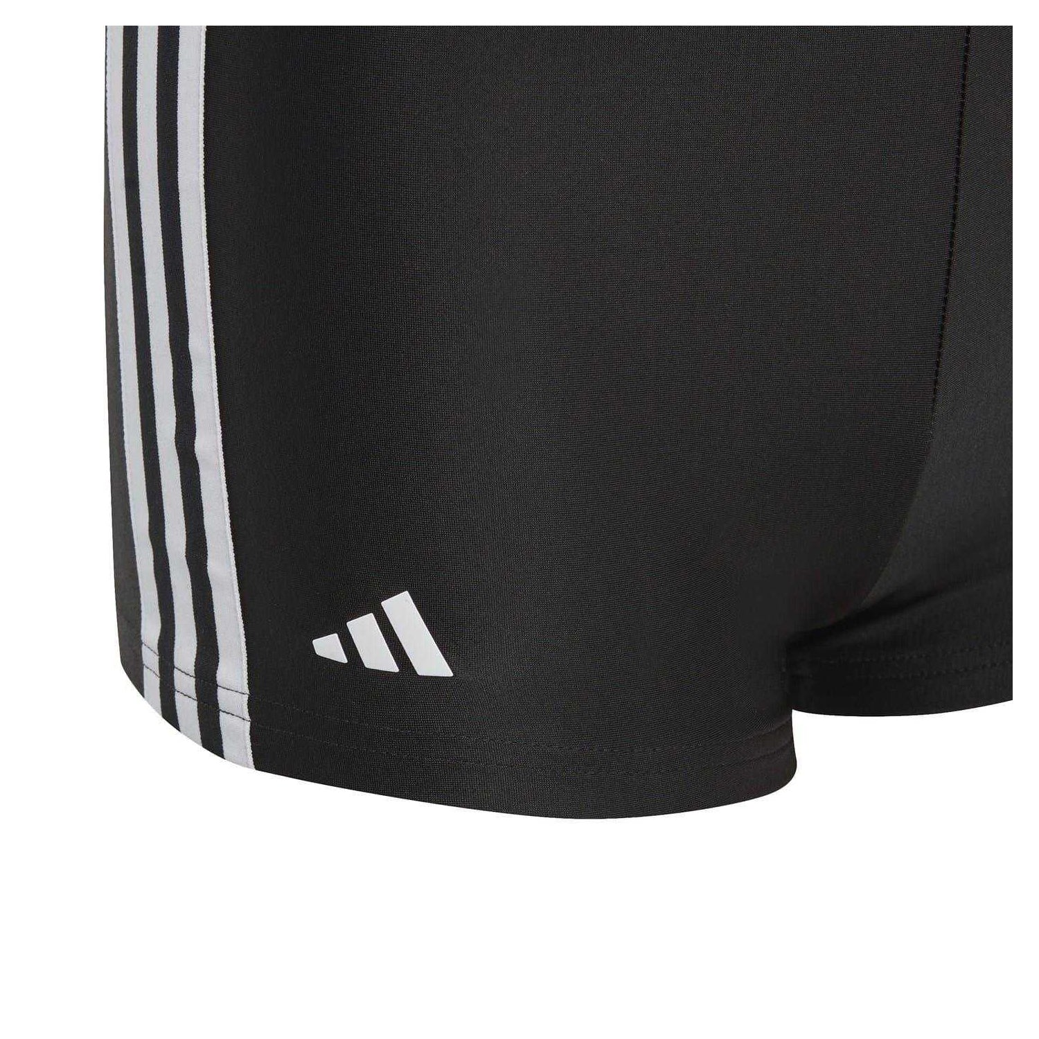 Black-White - Side - Adidas Childrens-Kids Classic 3 Stripes Regular Swim Shorts