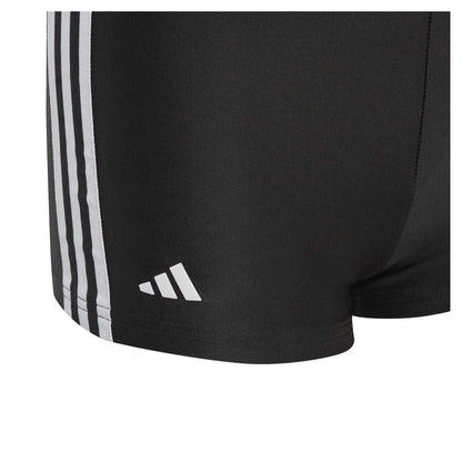 Black-White - Side - Adidas Childrens-Kids Classic 3 Stripes Regular Swim Shorts