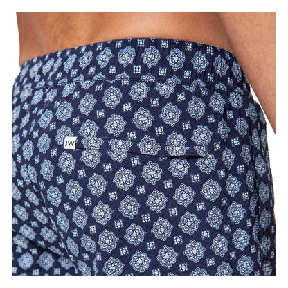 Navy Print - Side - Jack Wills Mens Baroque Swim Shorts