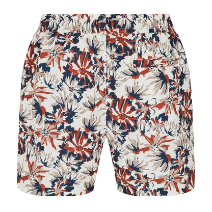 Cream - Back - Threadbare Mens Tropical Swim Shorts