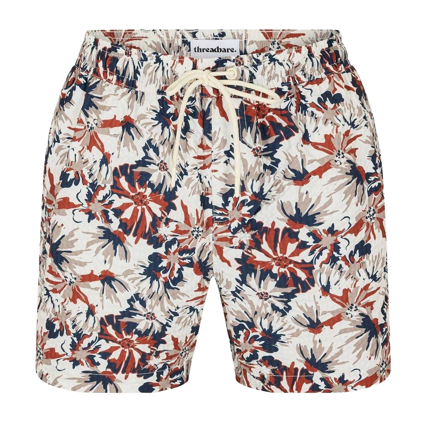 Cream - Front - Threadbare Mens Tropical Swim Shorts