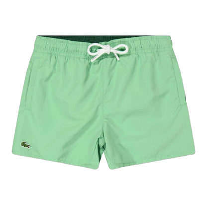 Green - Front - Lacoste Boys Crocodile Print Swim Shorts