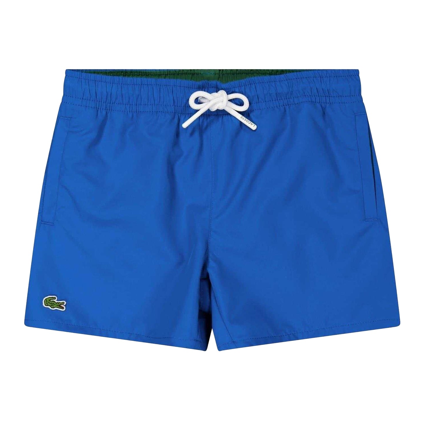 Blue - Front - Lacoste Boys Crocodile Print Swim Shorts