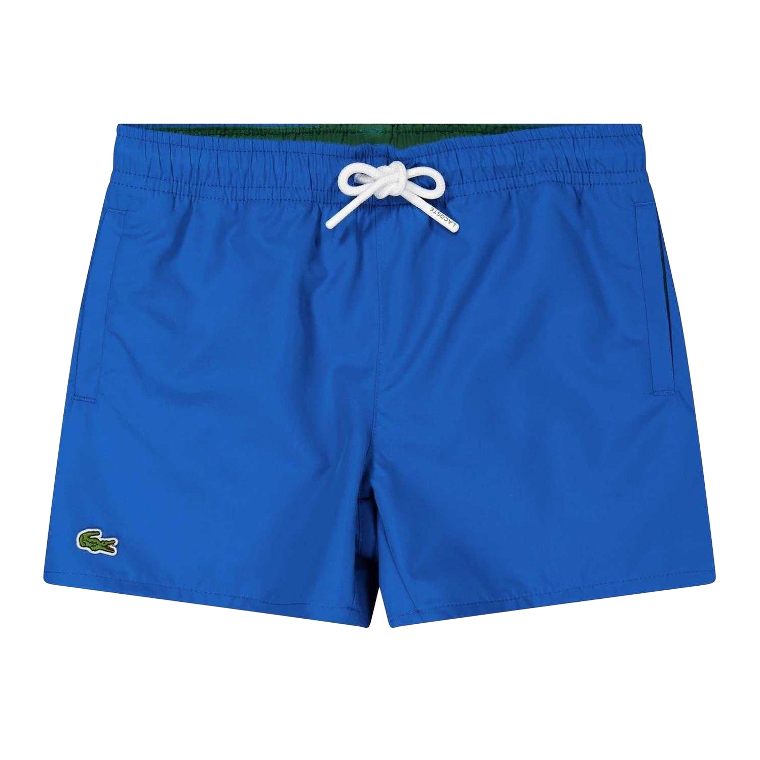 Blue - Front - Lacoste Boys Crocodile Print Swim Shorts