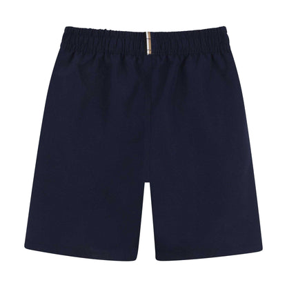 Navy - Back - Hugo Childrens-Kids Logo Swim Shorts