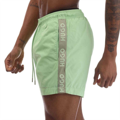 Green - Side - Hugo Mens Fab Polyamide Swim Shorts
