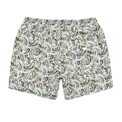 Stone Print - Back - Pretty Green Mens Paisley Regular Swim Shorts