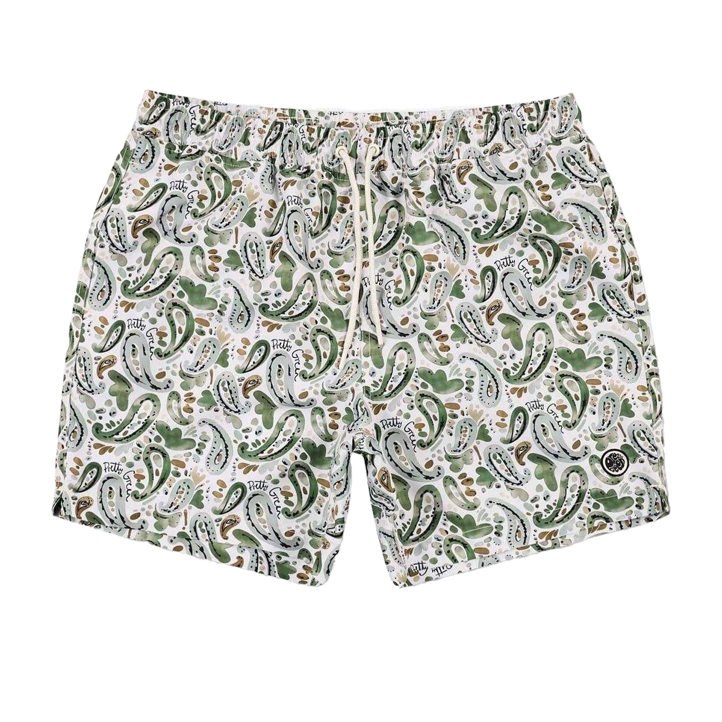 Stone Print - Front - Pretty Green Mens Paisley Regular Swim Shorts