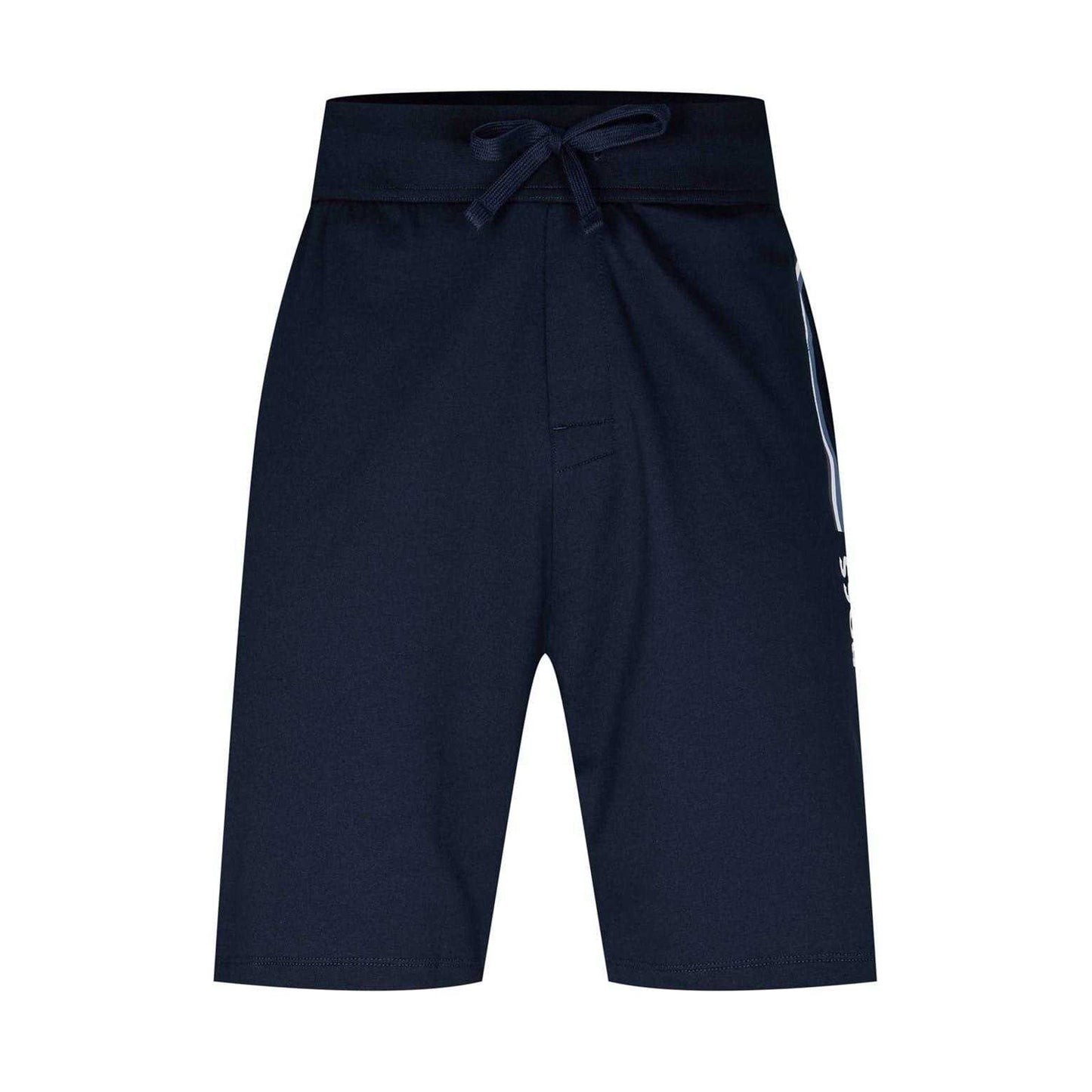 Navy - Front - Boss Unisex Adult Lettering Relaxed Fit Sweat Shorts