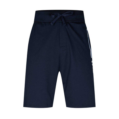 Navy - Front - Boss Unisex Adult Lettering Relaxed Fit Sweat Shorts