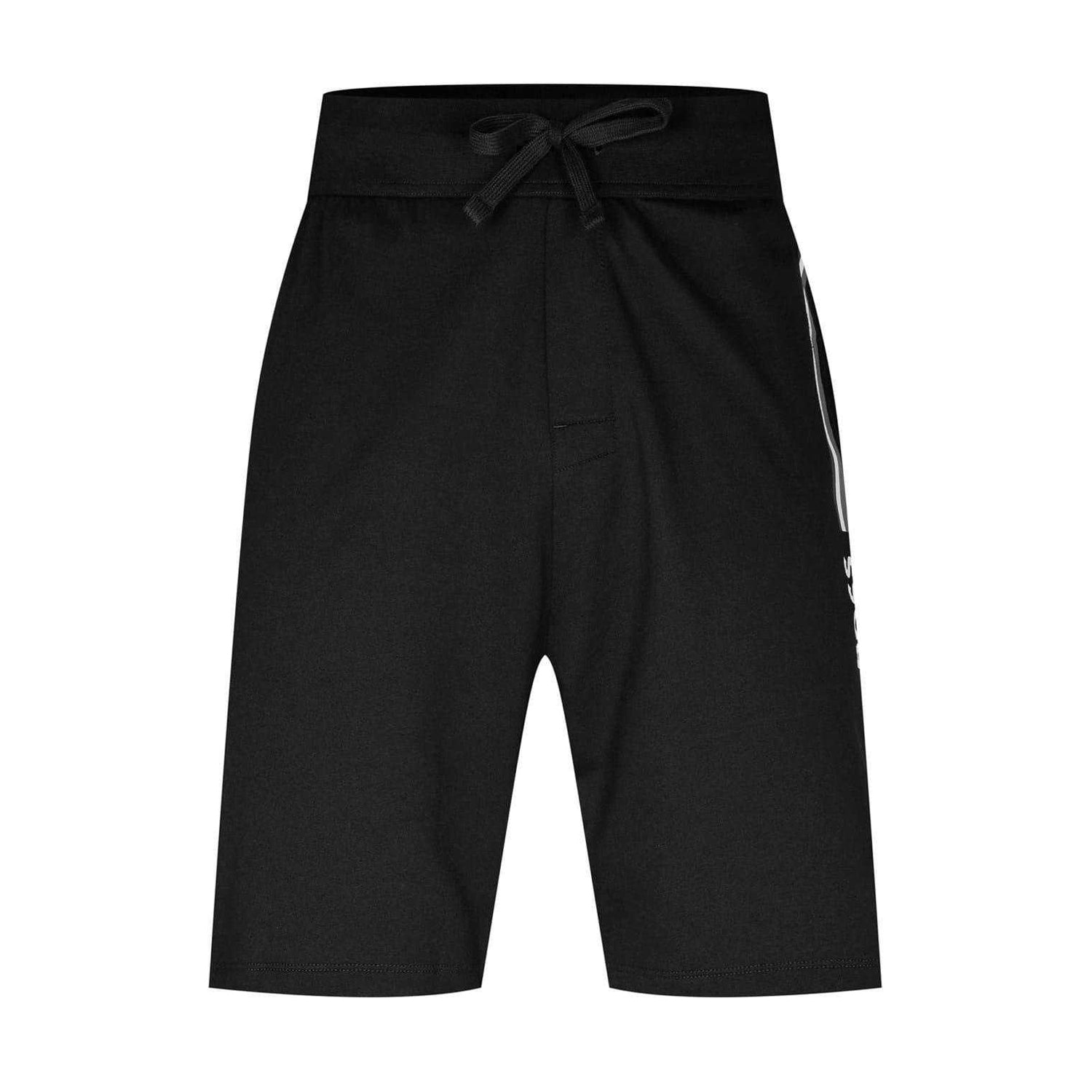 Black - Front - Boss Unisex Adult Lettering Relaxed Fit Sweat Shorts