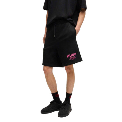 Black - Side - Hugo Boss Mens Nomario Sweat Shorts