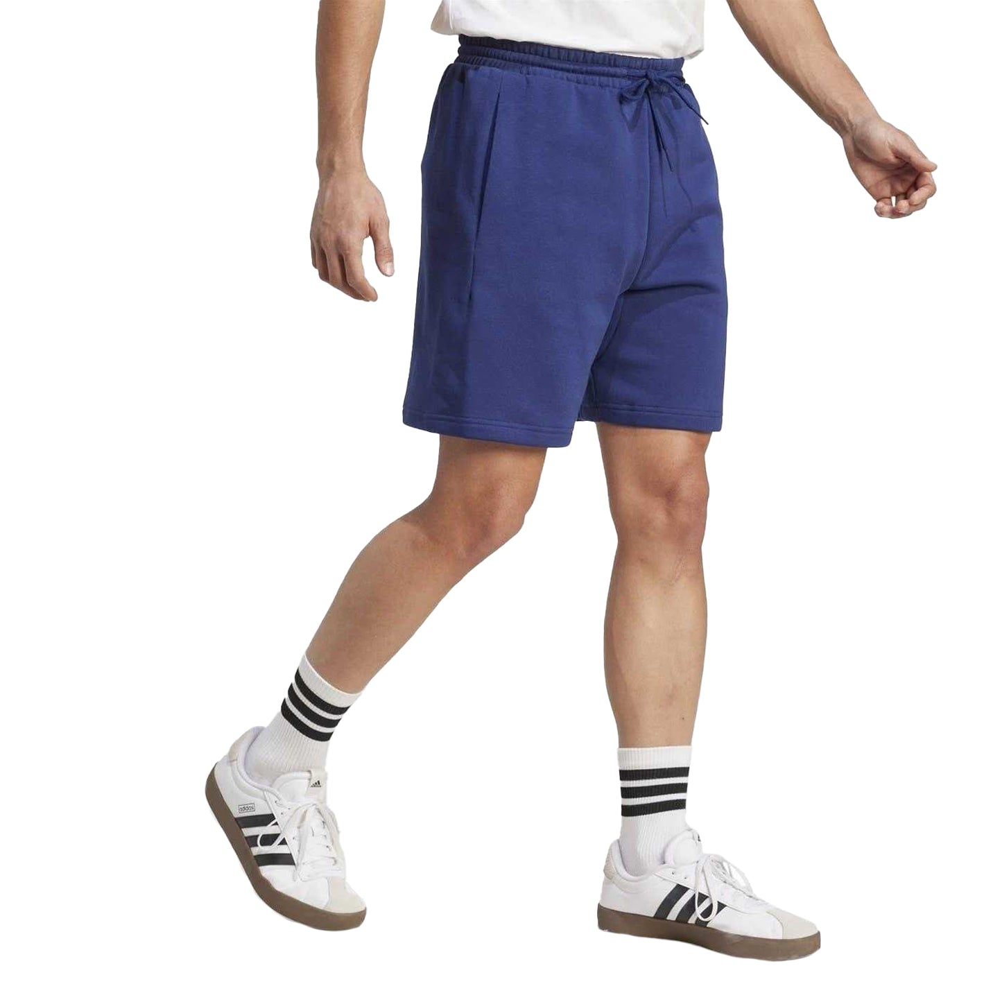 Blue-White - Side - Adidas Mens Sweat Shorts
