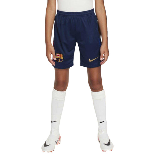 Blue - Front - FC Barcelona Childrens-Kids Football Shorts