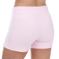 Pink-White - Back - Adidas Womens-Ladies Essentials Contrast Striped Slim Shorts