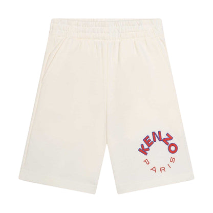 Ivory - Front - Kenzo Childrens-Kids Logo Sweat Shorts