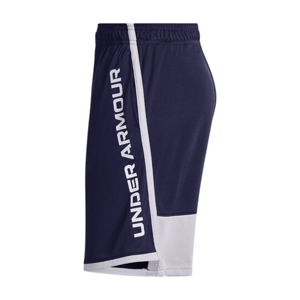 Blue - Side - Under Armour Childrens-Kids Stunt 3.0 Shorts