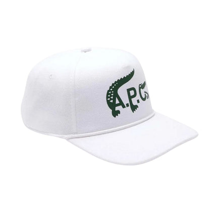 White - Front - Lacoste Unisex Adult APC Logo Organic Cotton Cap