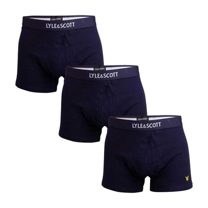 Navy - Front - Lyle & Scott Mens Boxer Shorts (Pack of 3)