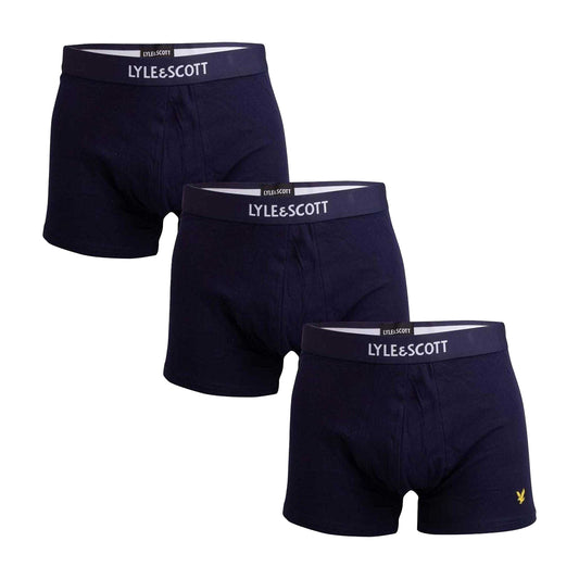 Navy - Front - Lyle & Scott Mens Boxer Shorts (Pack of 3)