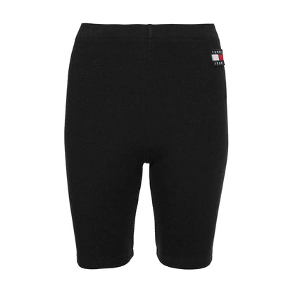 Black - Front - Tommy Jeans Womens-Ladies Ribbed Comfort Cycling Shorts