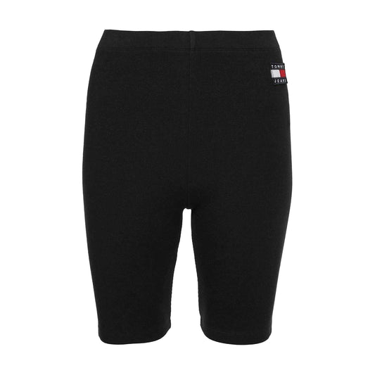Black - Front - Tommy Jeans Womens-Ladies Ribbed Comfort Cycling Shorts
