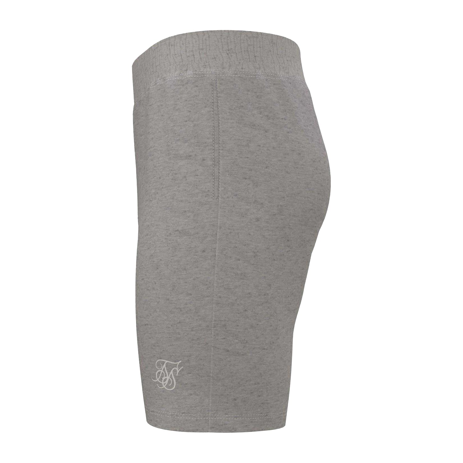 Grey Marl - Side - SikSilk Mens Jersey Relaxed Fit Cargo Shorts