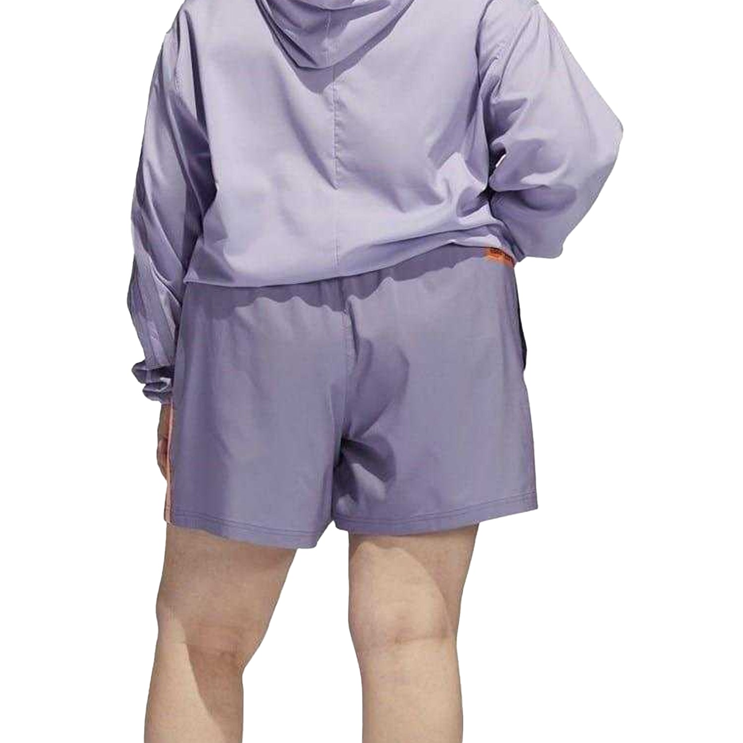 Purple - Back - Adidas Womens-Ladies Plus Basketball Shorts