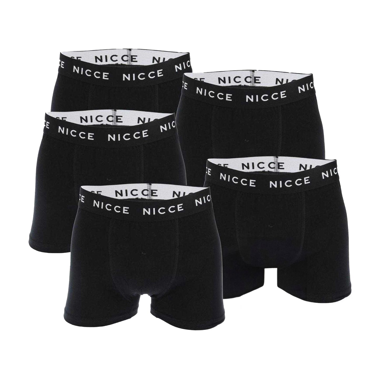 Black - Front - Nicce Mens Galan Boxer Shorts (Pack of 5)