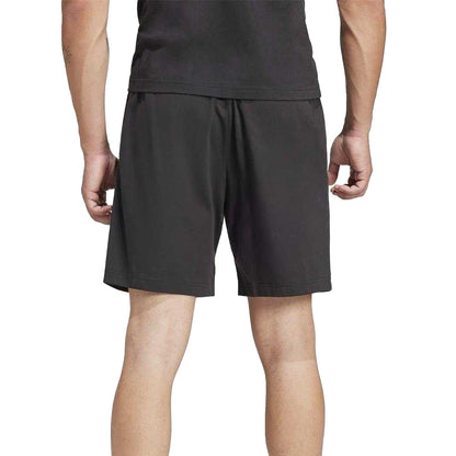 Black-White - Back - Adidas Mens Essentials Linear Single Jersey Shorts