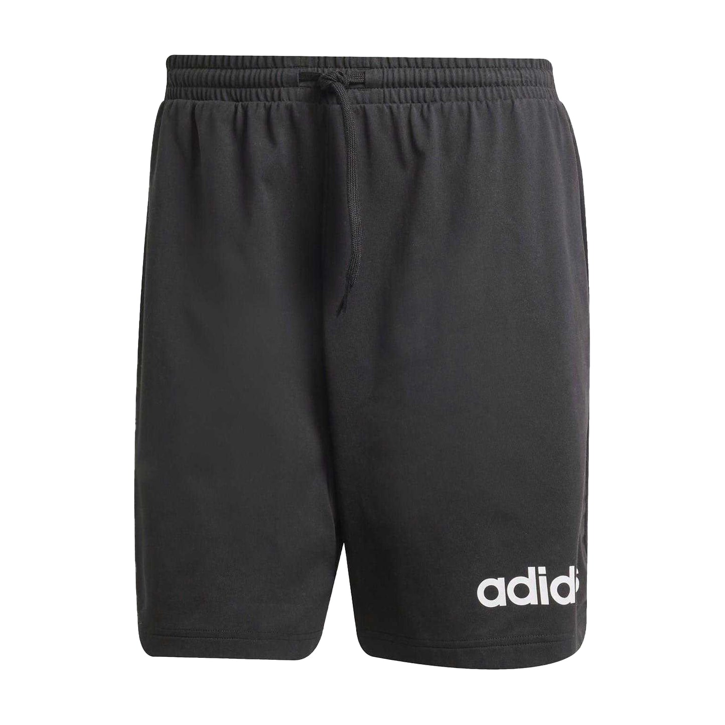 Black-White - Front - Adidas Mens Essentials Linear Single Jersey Shorts