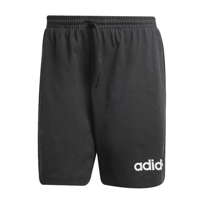 Black-White - Front - Adidas Mens Essentials Linear Single Jersey Shorts
