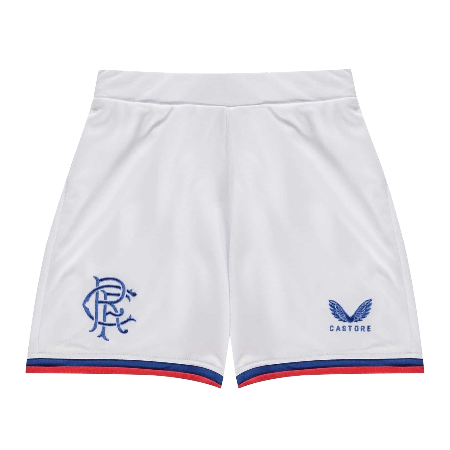 White-Red - Front - Rangers FC Childrens-Kids Away Kit Football Shorts