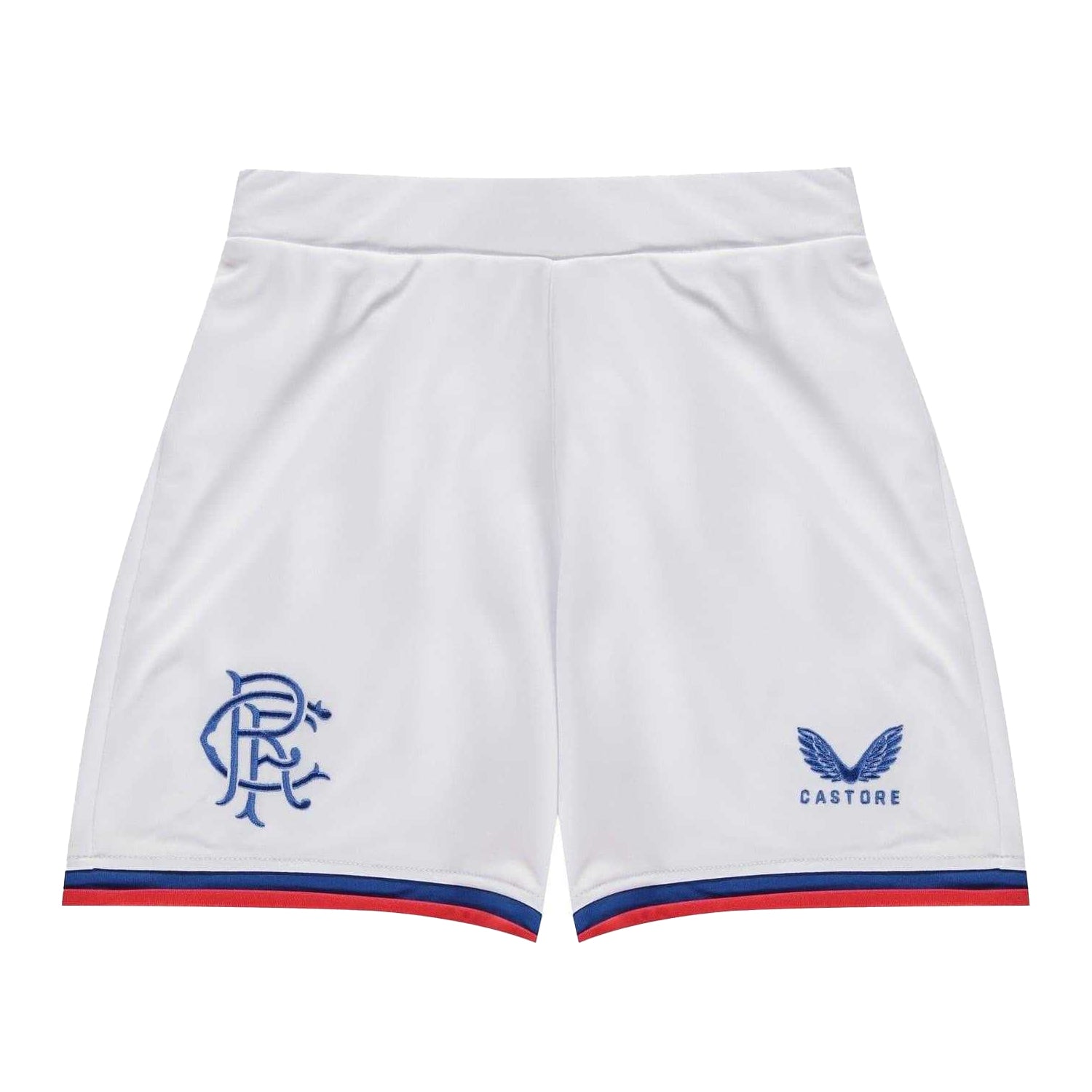 White-Red - Front - Rangers FC Childrens-Kids Away Kit Football Shorts