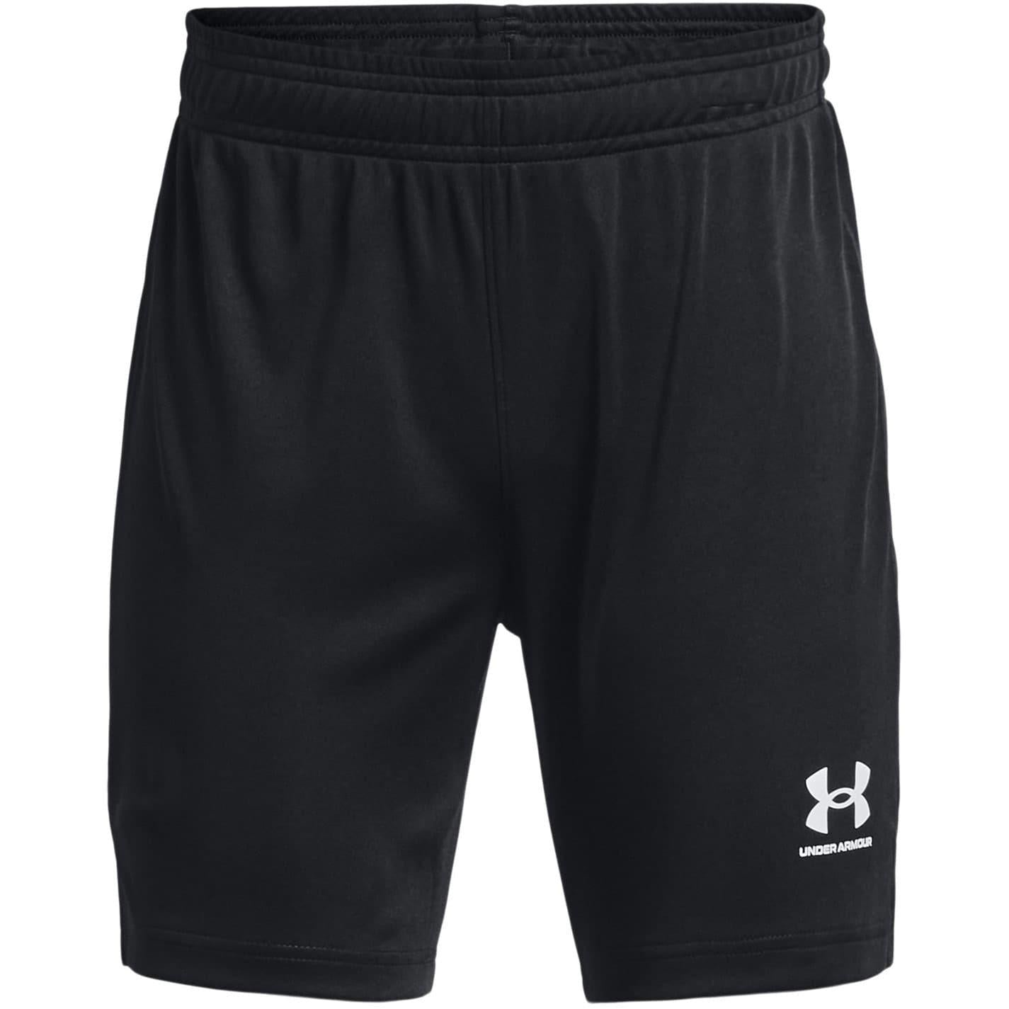 Black-White - Front - Under Armour Childrens-Kids Core Shorts