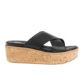Black - Lifestyle - FitFlop Womens-Ladies Eloise Leather Cross Strap Wedge Sliders