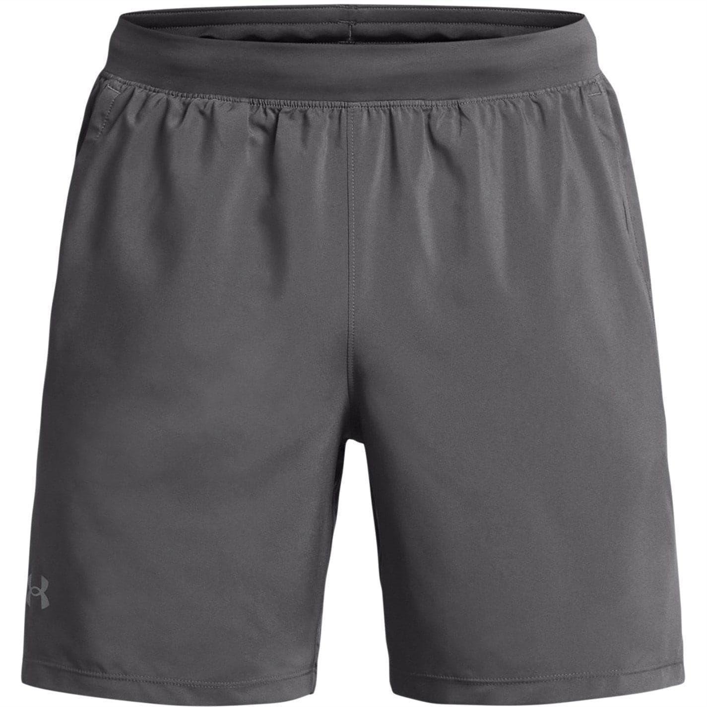 Pitch Grey - Front - Under Armour Mens Launch 2 in 1 Running Shorts