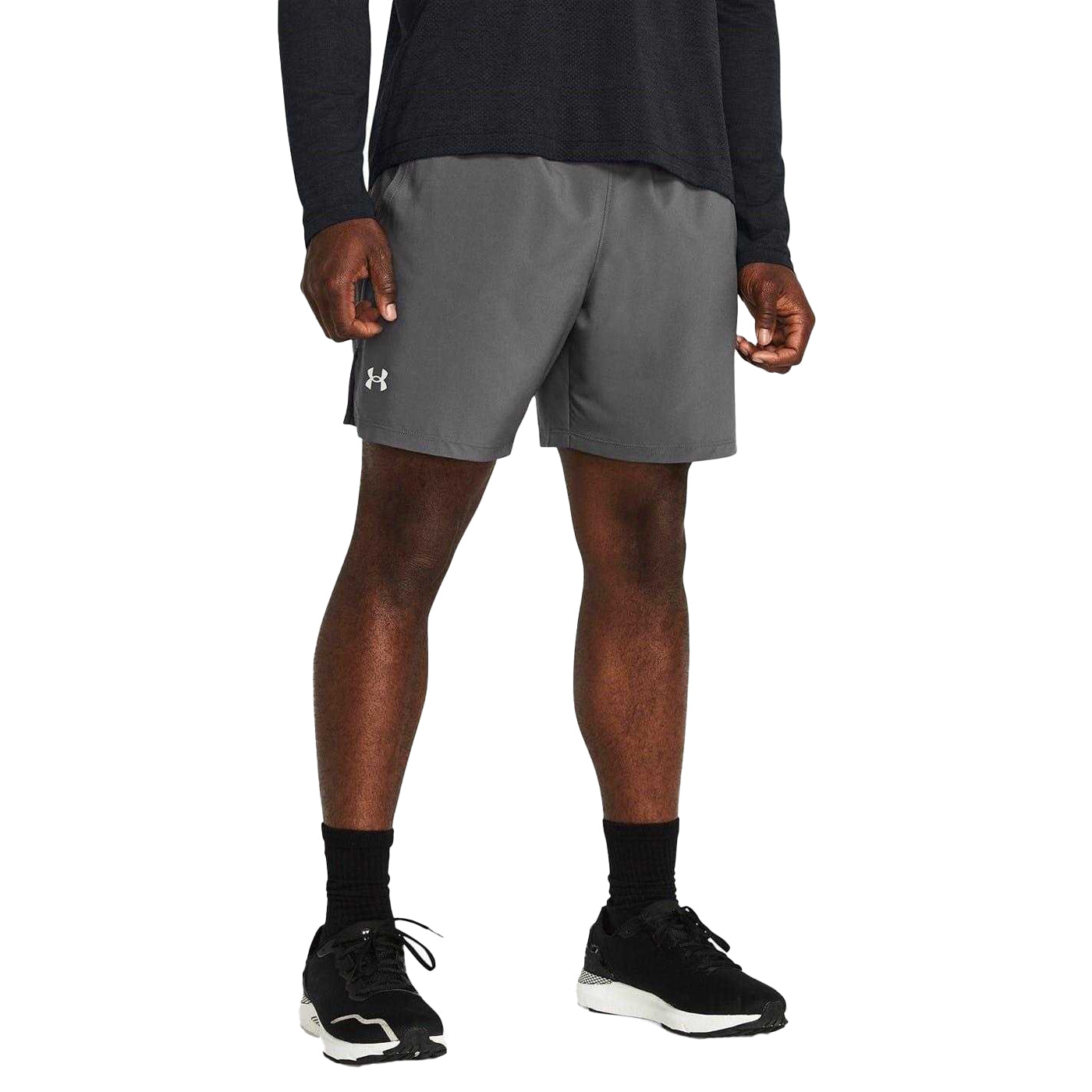 Pitch Grey - Lifestyle - Under Armour Mens Launch 2 in 1 Running Shorts