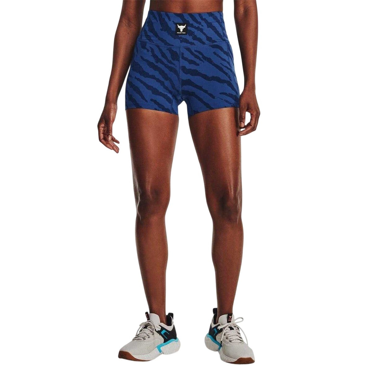 Blue Mirage - Lifestyle - Under Armour Womens-Ladies Project Rock High Rise Shorts