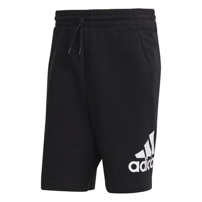 Black - Front - Adidas Mens Terry Oversized Logo Shorts